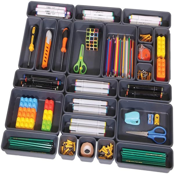 13 Stk Skuffe Organizers Separator til Home Office Desk Statione Light gray