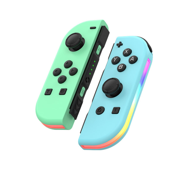 Joypad For Switch RGB Light Wake-up Vibration Glare Controller Green and Blue