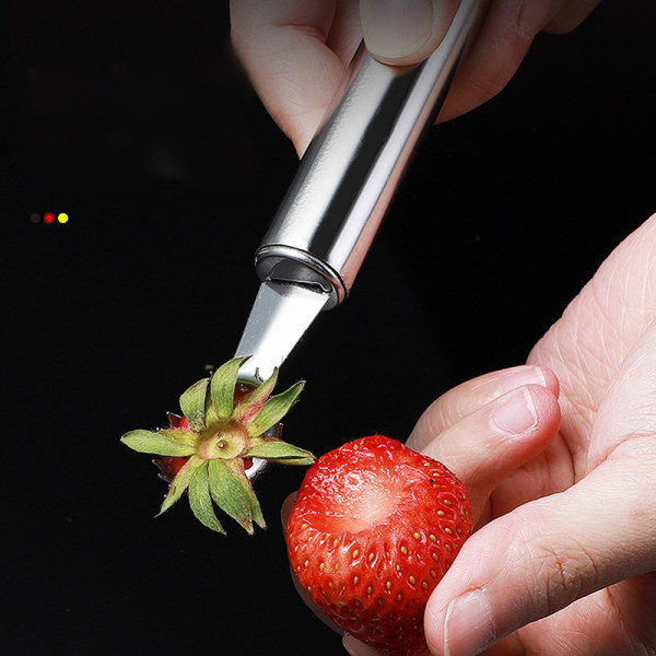 Rustfrit stål Tomato Corer Jordbær Huller Stængelfjerner Fru