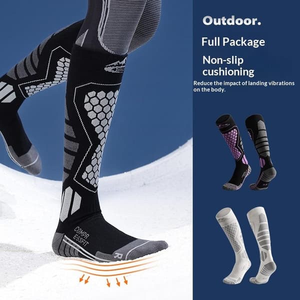 Termiske Vinter Bomuld Mænd Kvinder Skisokker Høj Elastisk Sport S A1