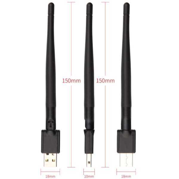 150 Mbps USB WiFi-adapter 2.4G trådløst nettverkskort MT7601 802.