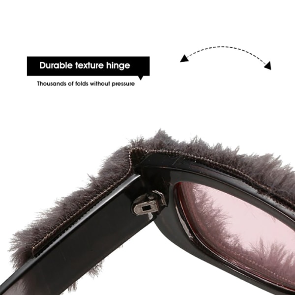 Woolen Rim Solbriller Sjove rektangel briller Trendy Vinter Sha A3