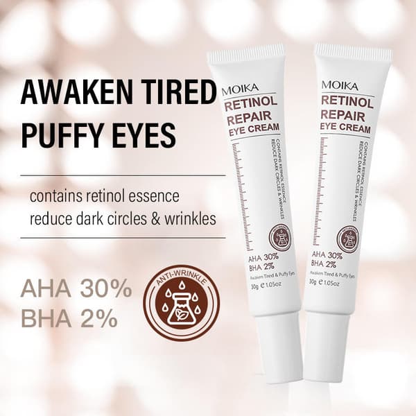 MOIKA Retinol Reparerende Øjencreme Reducerer Fine Linjer og Mørke Rande 30g