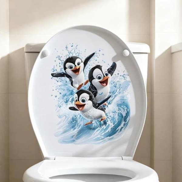 e Uiva Pingviini WC-tarra Vedenpitävä Kylpyhuoneen Seinätarra A