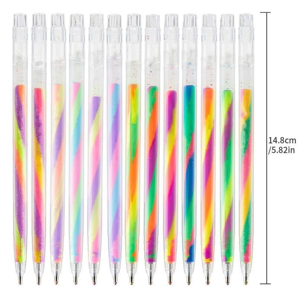 Glitter Gel Highlighter Penner 1,2 mm Levende Farger Glatt Skriving A3