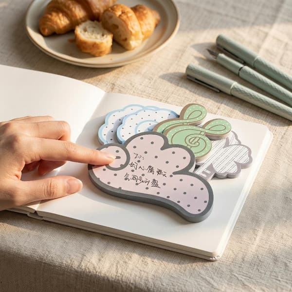 Kawaii Polka Dot Uregelmessig Formede Selvklebende Huskelapper 30 A4
