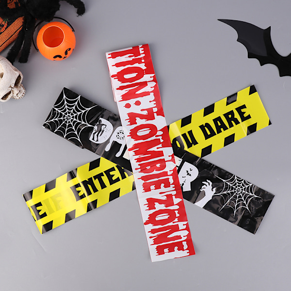 1 pakke 5M Halloween advarselstape vindue rekvisit du tør zombie pos Red