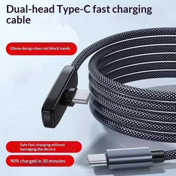 90 graders typ C-kabel 100W snabbladdning dataöverföringskablar 150cm