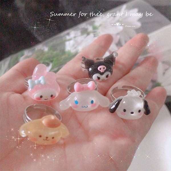 Cinnamorolls Anime Ring säädettävät tarvikkeet ja HelloKittys My A3