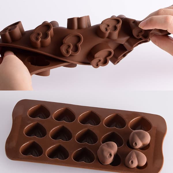 15/10 Cavity Love Heart Silikoneform Chokoladeform Candy Ice B