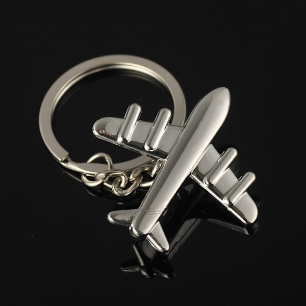 Creative Retro 3D Airplane Metal Keychain Pendant Keyring Key C 1pc