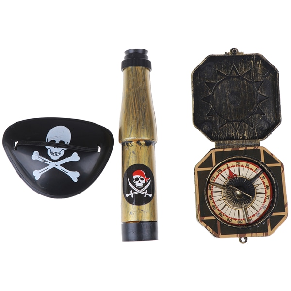 3 stk Lekesett for Pirate Party Dress Up Pirate Toy Halloween Th