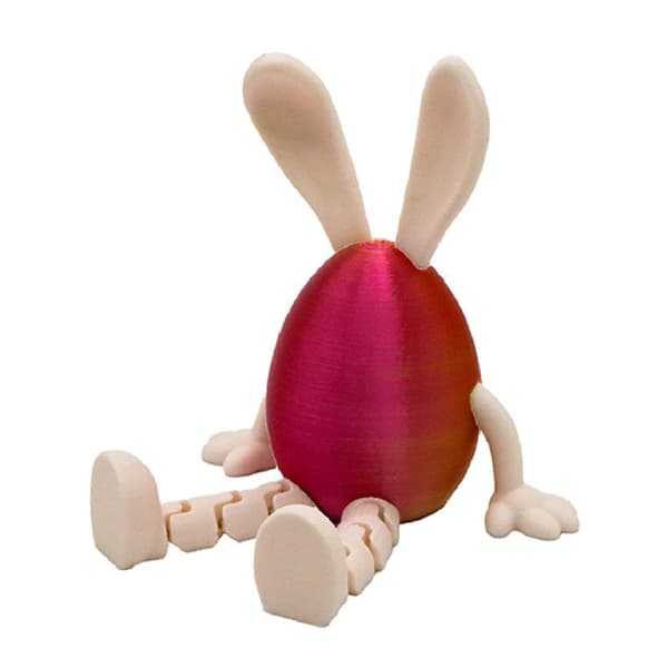Tecknad påskhare påskägg 3D-printad leksak rörlig prydnad A11