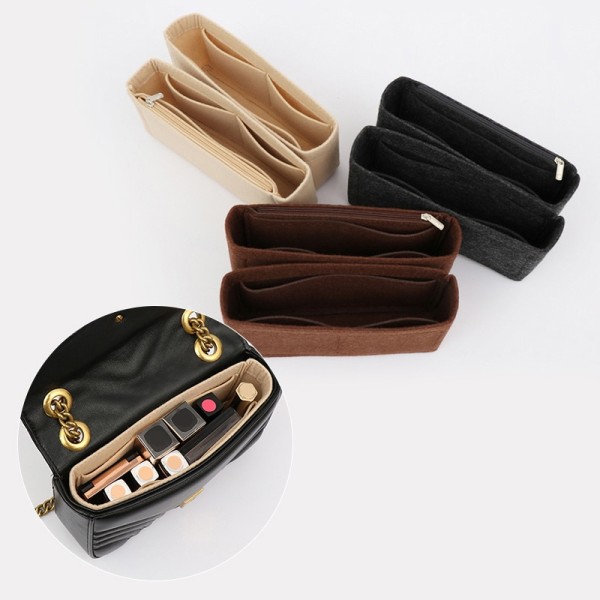 Huopakankainen laukkuvuori sopii Luxury Bag Insert Organizer Cosmeen Khaki S