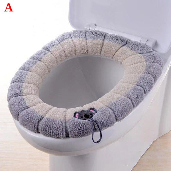 1Pcs Bathroom Toilet Seat Cover Soft Warmer Washable Mat Cover A