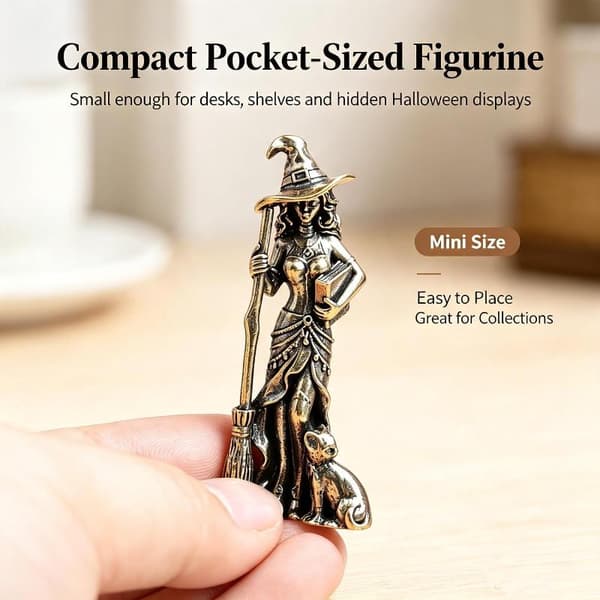 Messing Magisk Heksefigurer Miniatyrer Bordpynt Retro 2PCS