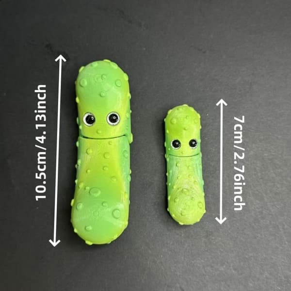 1 st 3D-printade gurkleksaker rörlig gurkgrönsaksmodell A1