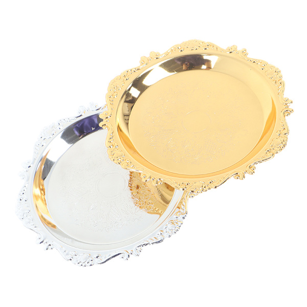 Jernbrett Glansfull Plate Buffet Fruktkake Festartikler Dessert Silver