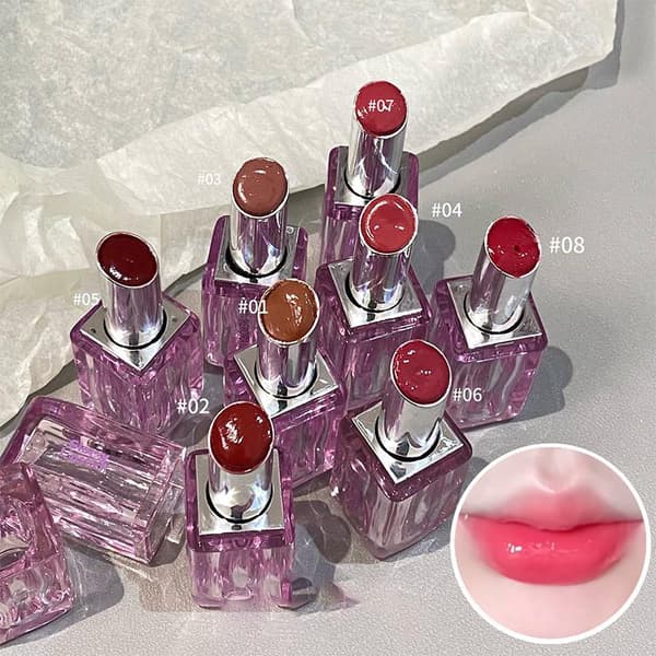 Klar Vann Lett Solid Lipgloss Jelly Fuktighetsgivende Leppestift M A5