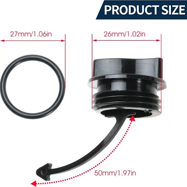 1/4 sett svart tappeplugg med O-ring for SeaDoo Spark RXT GTX A2
