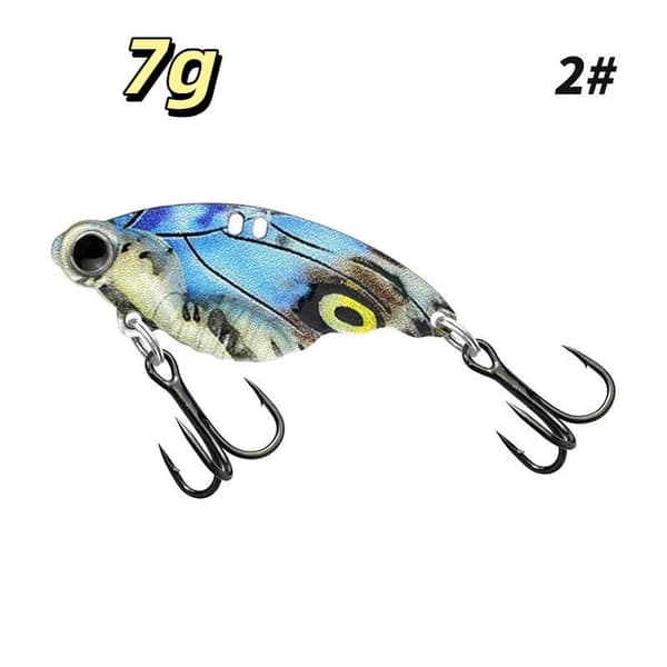 Fjäril VIB Metallbete Trekrokar Långkast Hög Vibration Yellow 7g