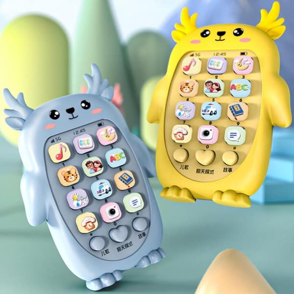 e Hjorteformet Babytelefonlegetøj Multifunktionel Baby Tyggemusik Blue