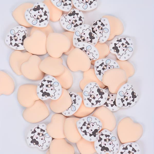 10 stk. Mini Finger Pudderkvast Makeup Puffs Super Blød Concealer B