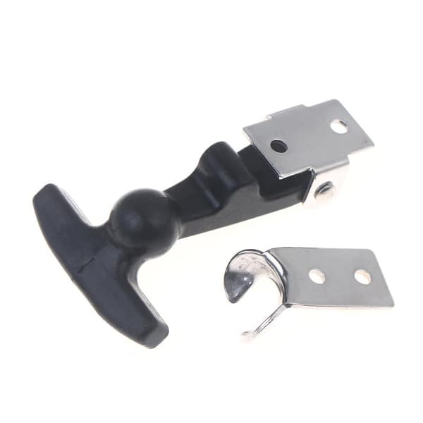Gummihettefanger med brakett Elastisk T-formet skuffelås Fo Black