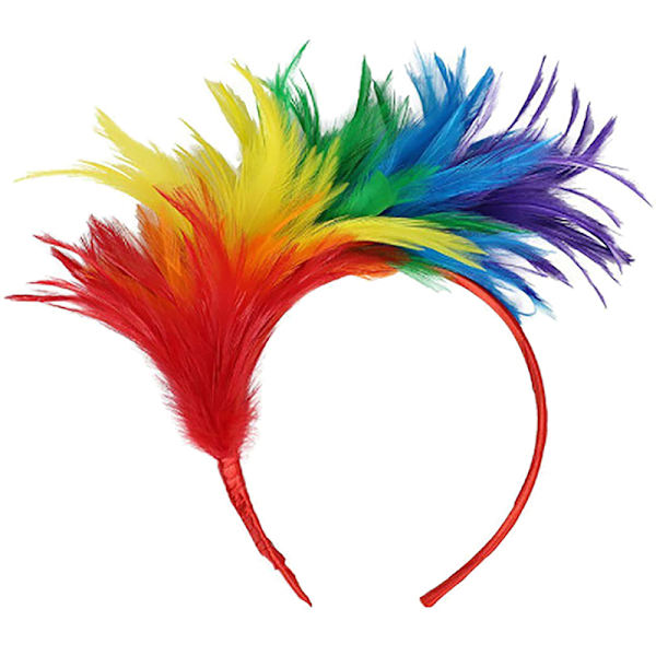 Fjäder Hårband Carnival Party Head Dekoration Dans Performan White