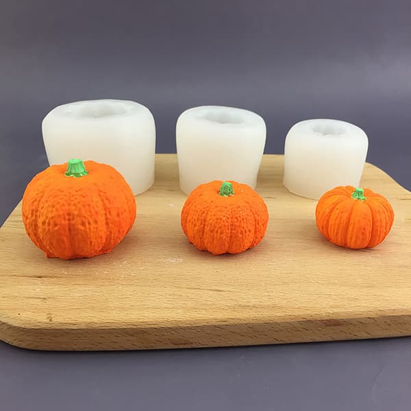 1 stk. silikone 3 størrelser Halloween 3D græskarform stearinlys dekoration S