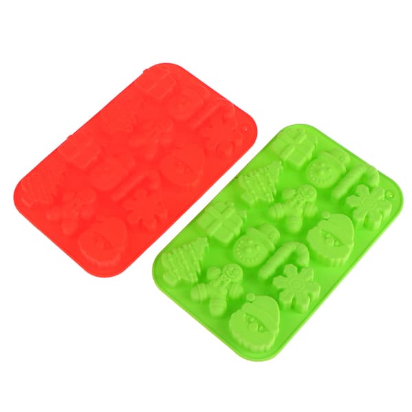 Juletema Silikone Candy Form Chokolade Cookie Bagning også Green
