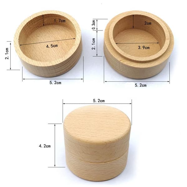 Pyöreä puinen sormusrasia puinen hääehdotus kihlapakkaus 1pc