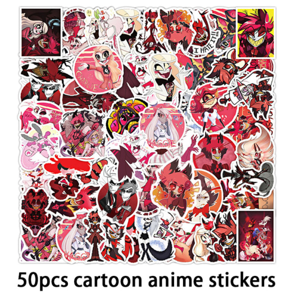 50 stk Cartoon Anime Hazbins til vandtætte overføringsbilleder Album Graffit