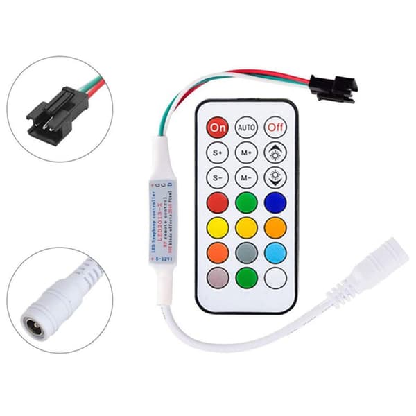 1 sett 3-PIN LED-kontroller RF trådløs fjernkontroll DC5/12/24