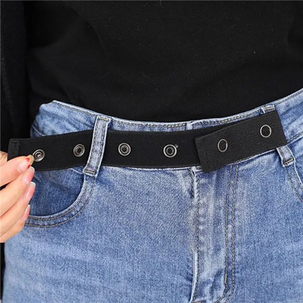 Bälten för kvinnor Spännefritt elastiskt osynligt för jeansbälte