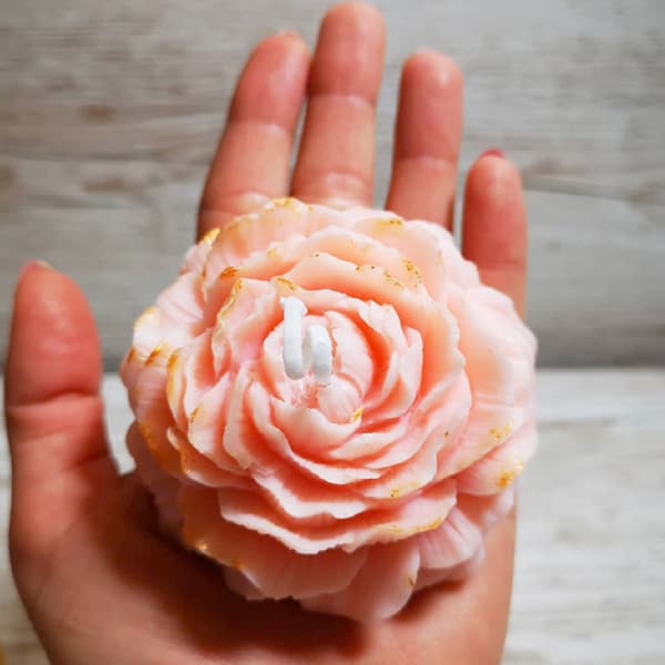 DIY Stor Peon Blomst Lys Silikonform Lysfremstilling Håndverk