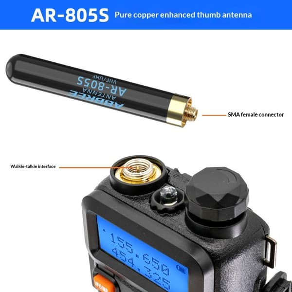 ABBREE AR-805 PLUS AR-805S Walkie Talkie Antenne SMA-Hun Høj Orange