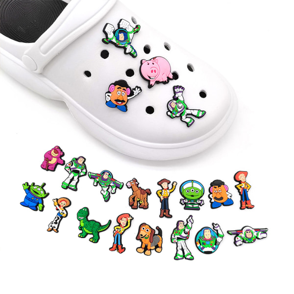 3 kpl e Toy Story Bear Pvc Croc Kengät Charms Sarjakuva Tee sandaalit A16