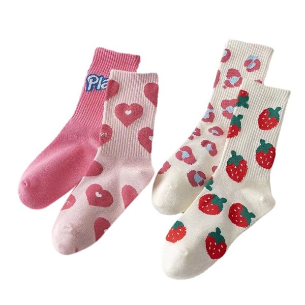 n Fashion Sweet Woman Socks e Love Square Funny Socks Skateboar D