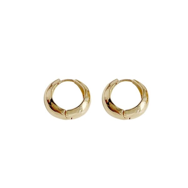 2 stk. minimalistiske Huggie Hoop øreringe til kvinder Guld / Sølv Ti Silver