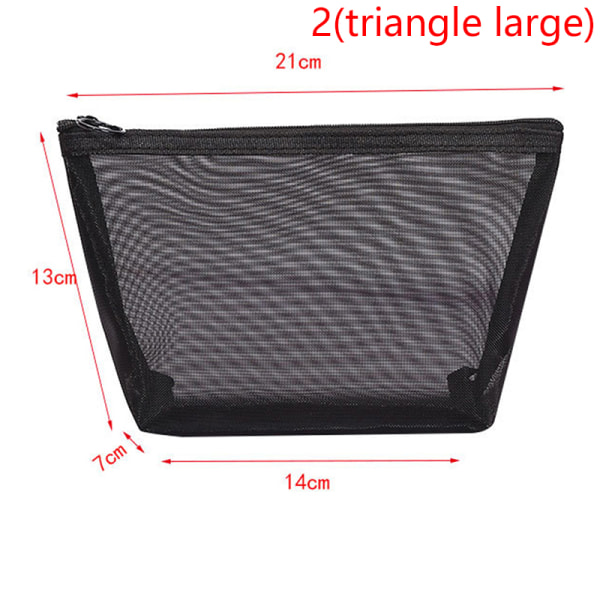 Mesh Makeup Case Organizer Förvaringspåse Dragkedja Toalettartiklar Travel 2(triangle large)