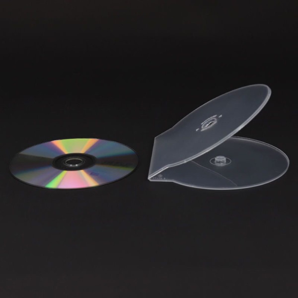 1/3 STK gjennomsiktig plast enkelt stykke runde skive etui CD-etui 3PCS