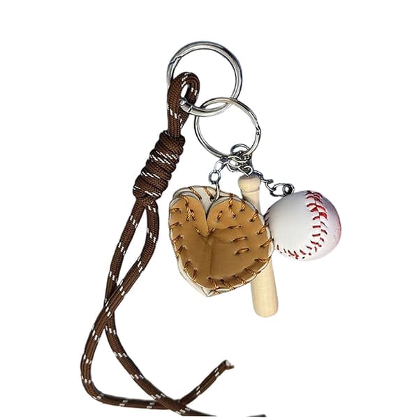 Mini Basebollhandske Träslagträ Nyckelring Damväska Tillbehör