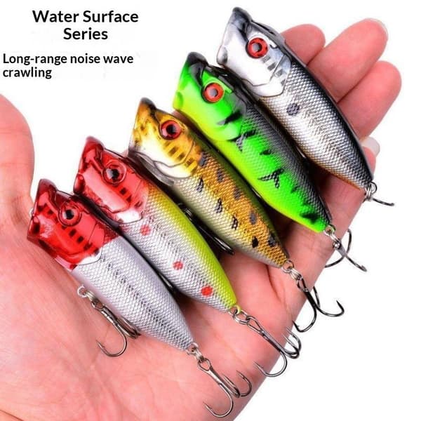 Topwater Popper Fiskelokke 65mm 12g Hård Wobbler til Bas Gedde A4
