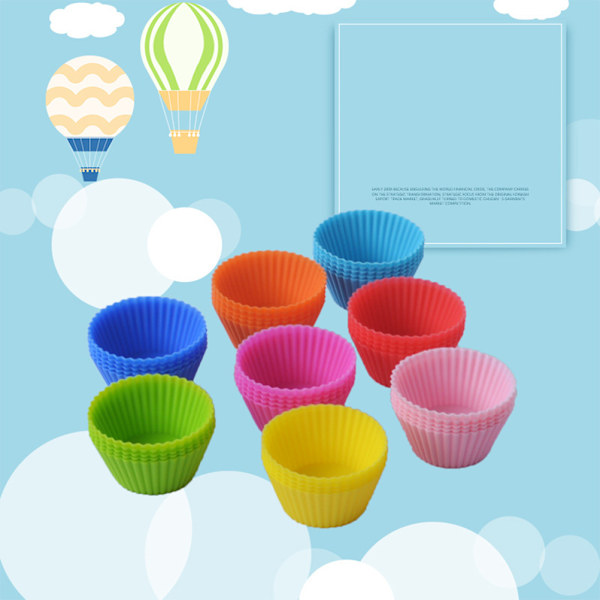 4 stk Silikonkakekoppforing Bakekoppform Green
