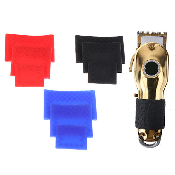1 STK skridsikker gummiklipper Grip Bands Fading Time Barber Clipp red/M