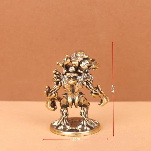 Massiv messing træ-ent-figur med fint udskåret design til hjemmet