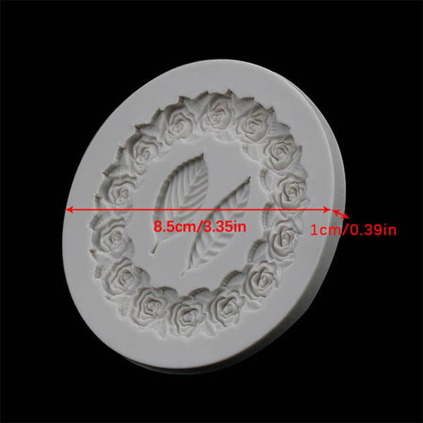 1PC Rosette Blad Silikonform Tårta Diy Chokladform Socker Gray