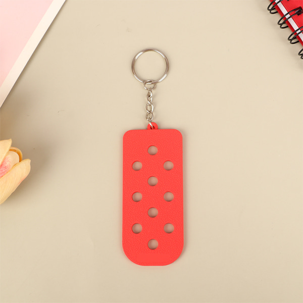 1 stk Gummi nøkkelring med hull DIY nøkkelring for Clogs Charms K Red