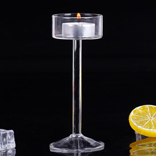 1 stk. Glass Lysestake Sett Tealight Lysestake Hjem Bryllup 17cm